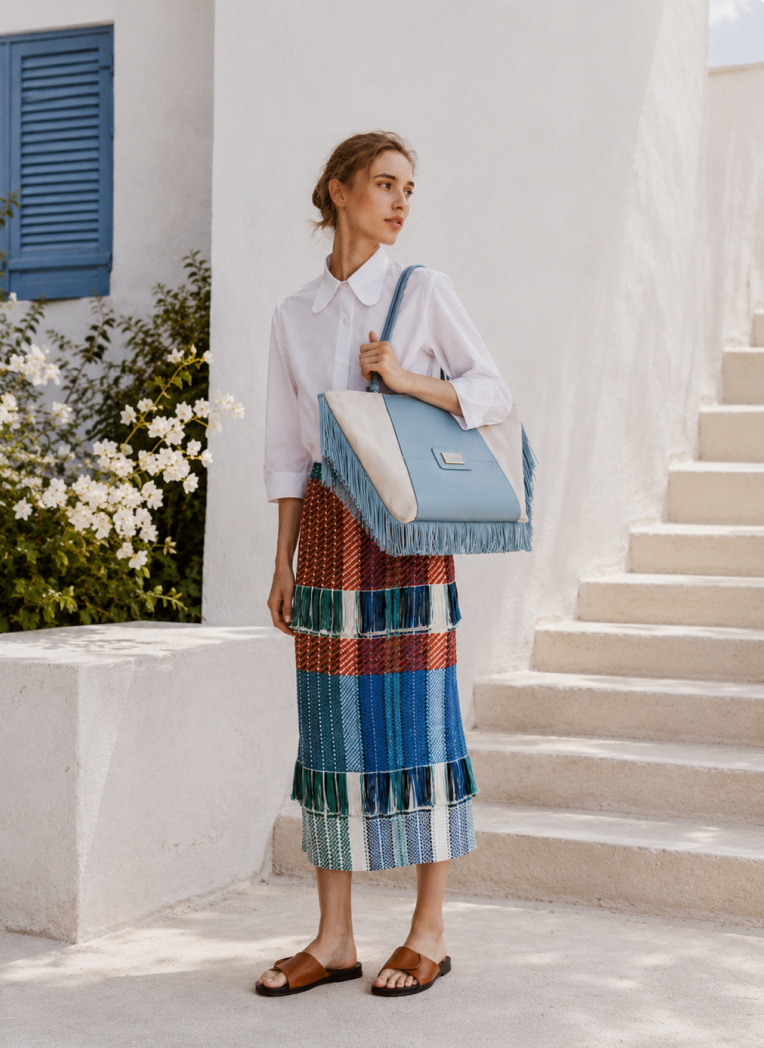 Bolso Soléa azul claro en piel