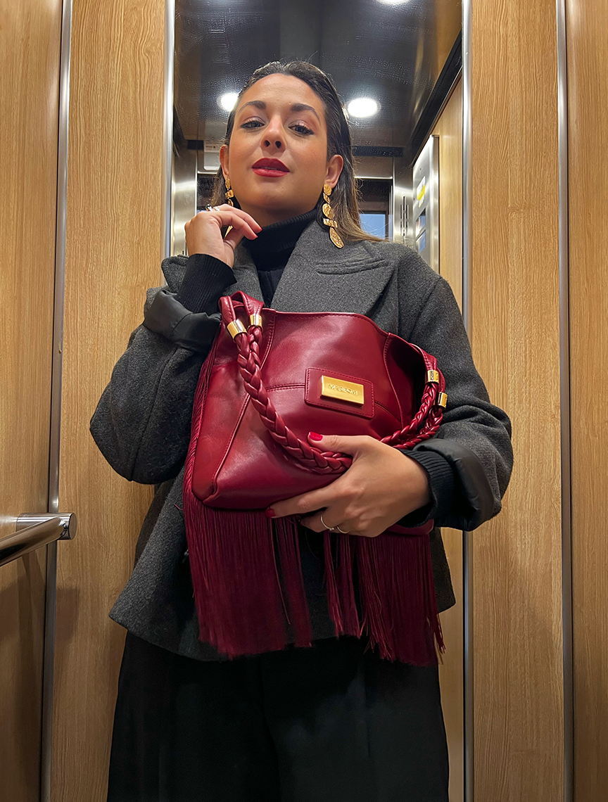 Bolso Andara Rojo en piel genuina de cordero