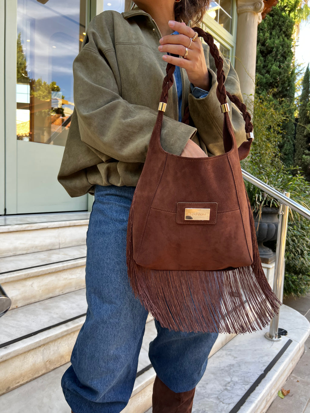 Bolso Andara Marrón en Serraje