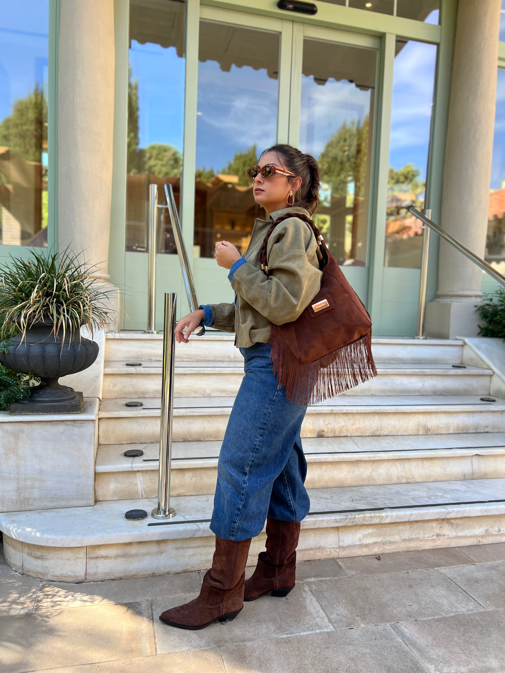 Bolso Andara Marrón en Serraje