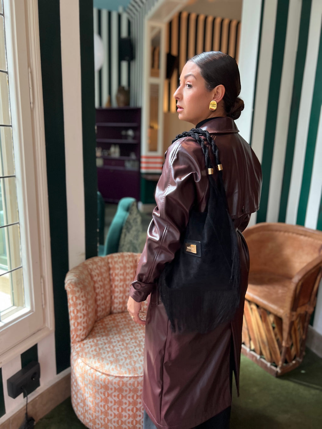 Bolso Andara Negro en Serraje