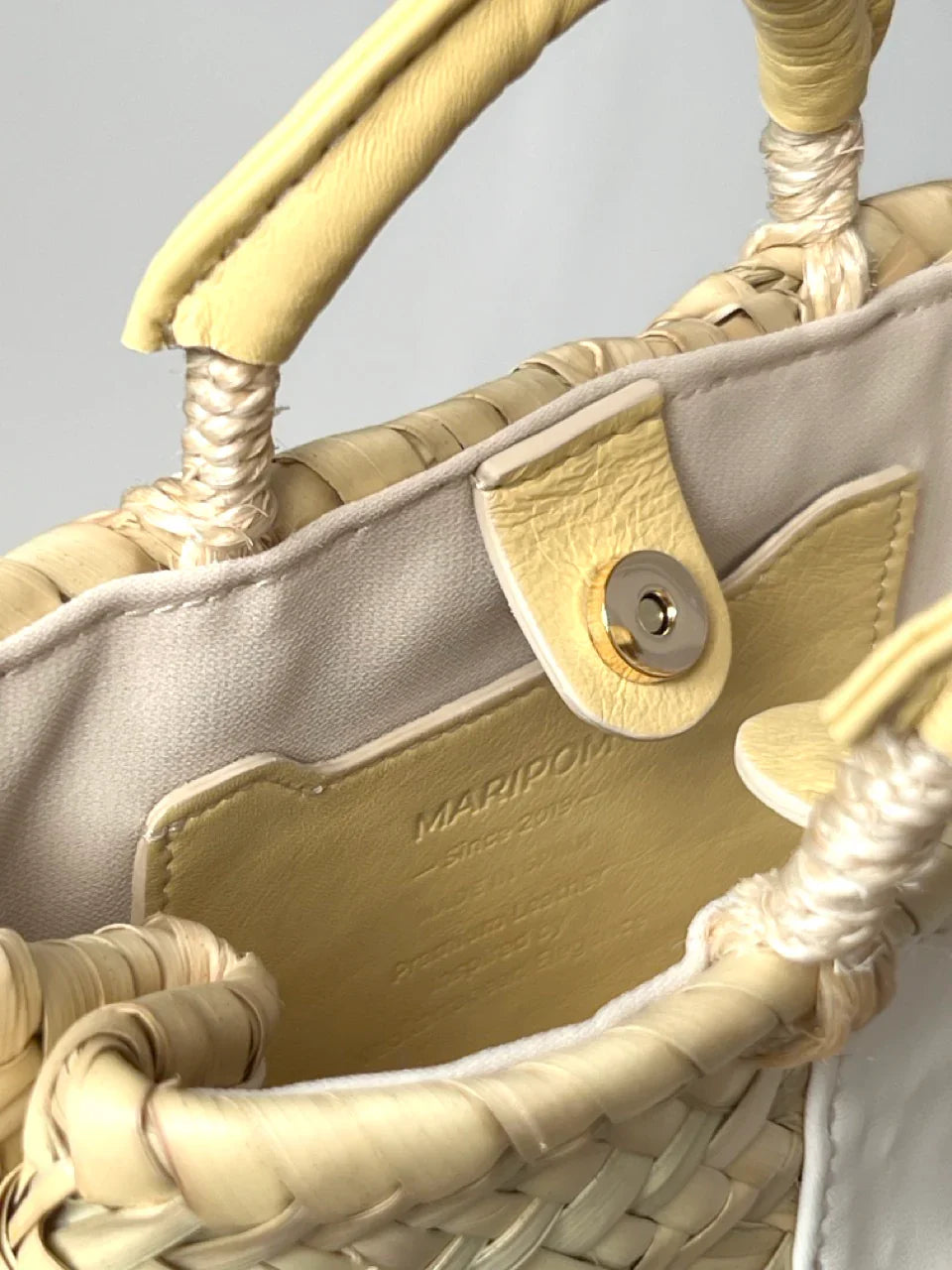 Bolso Bailoa pequeño Amarillo – Palma y piel