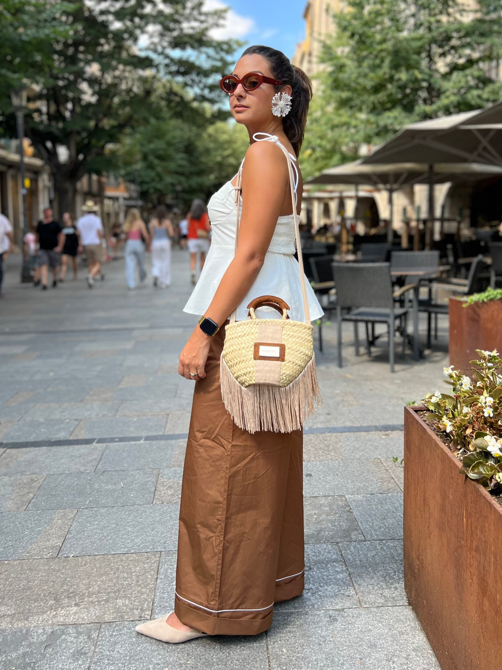 Bolso Bailoa pequeño Beige – Palma y piel