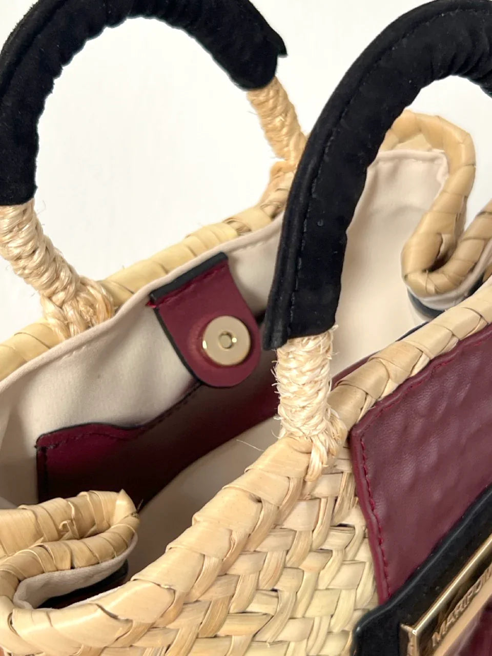 Bolso Bailoa pequeño Granate – Palma y piel