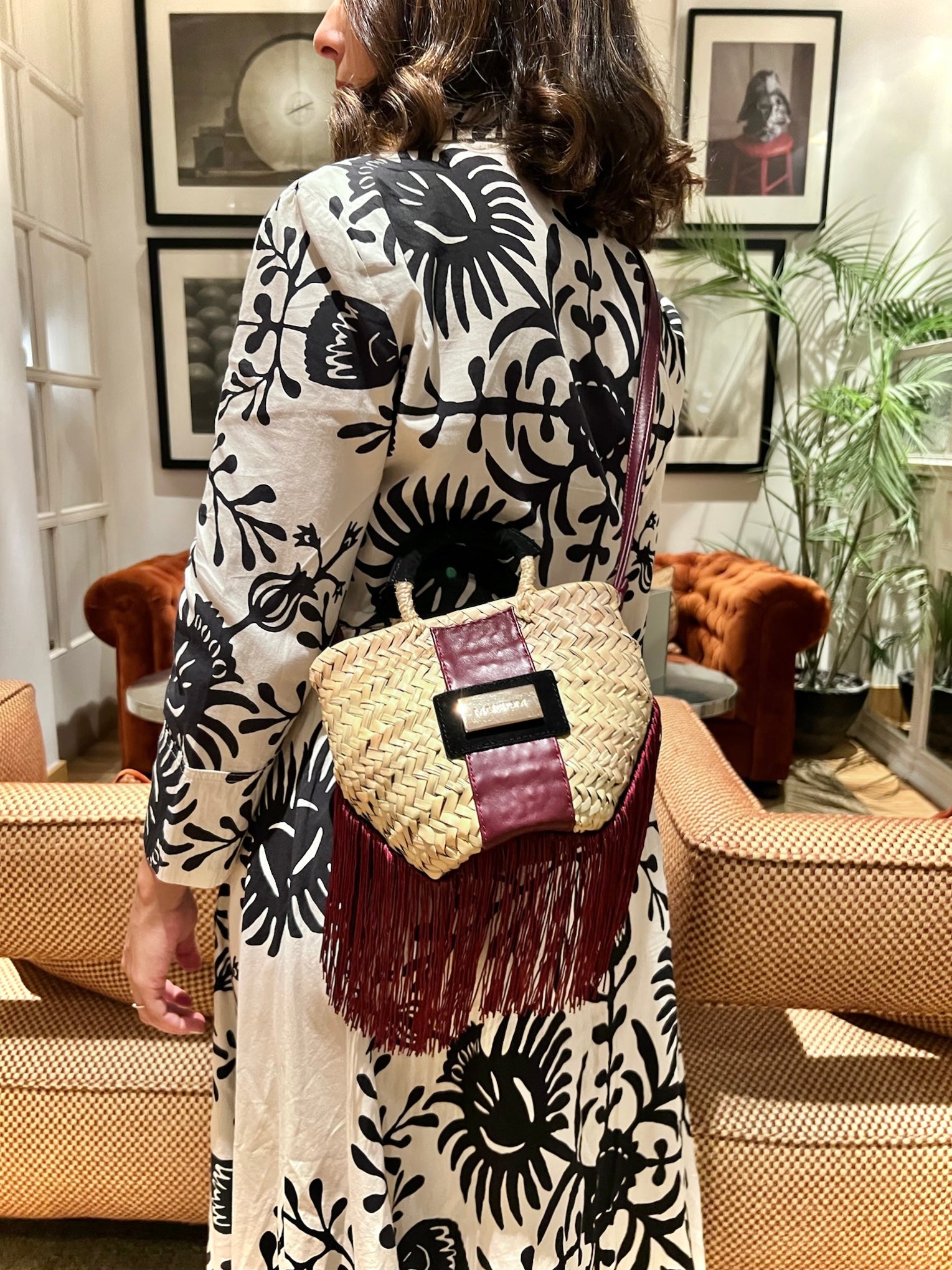 Bolso Bailoa pequeño Granate – Palma y piel