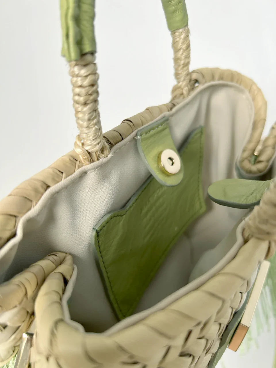 Bolso Bailoa pequeño Verde – Palma y piel