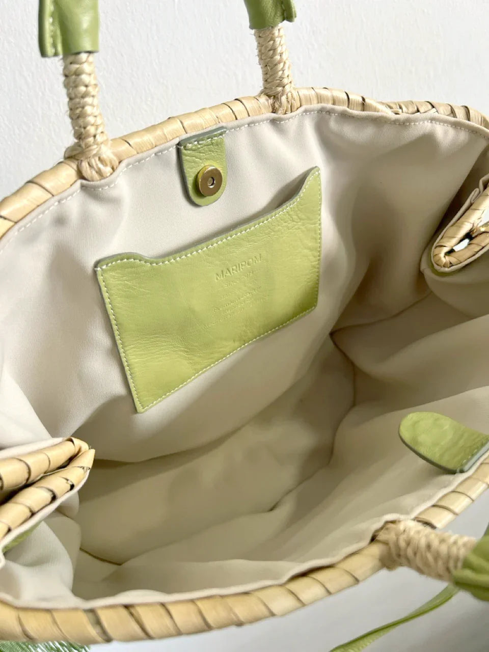 Bolso Bailoa grande Verde – Palma y piel