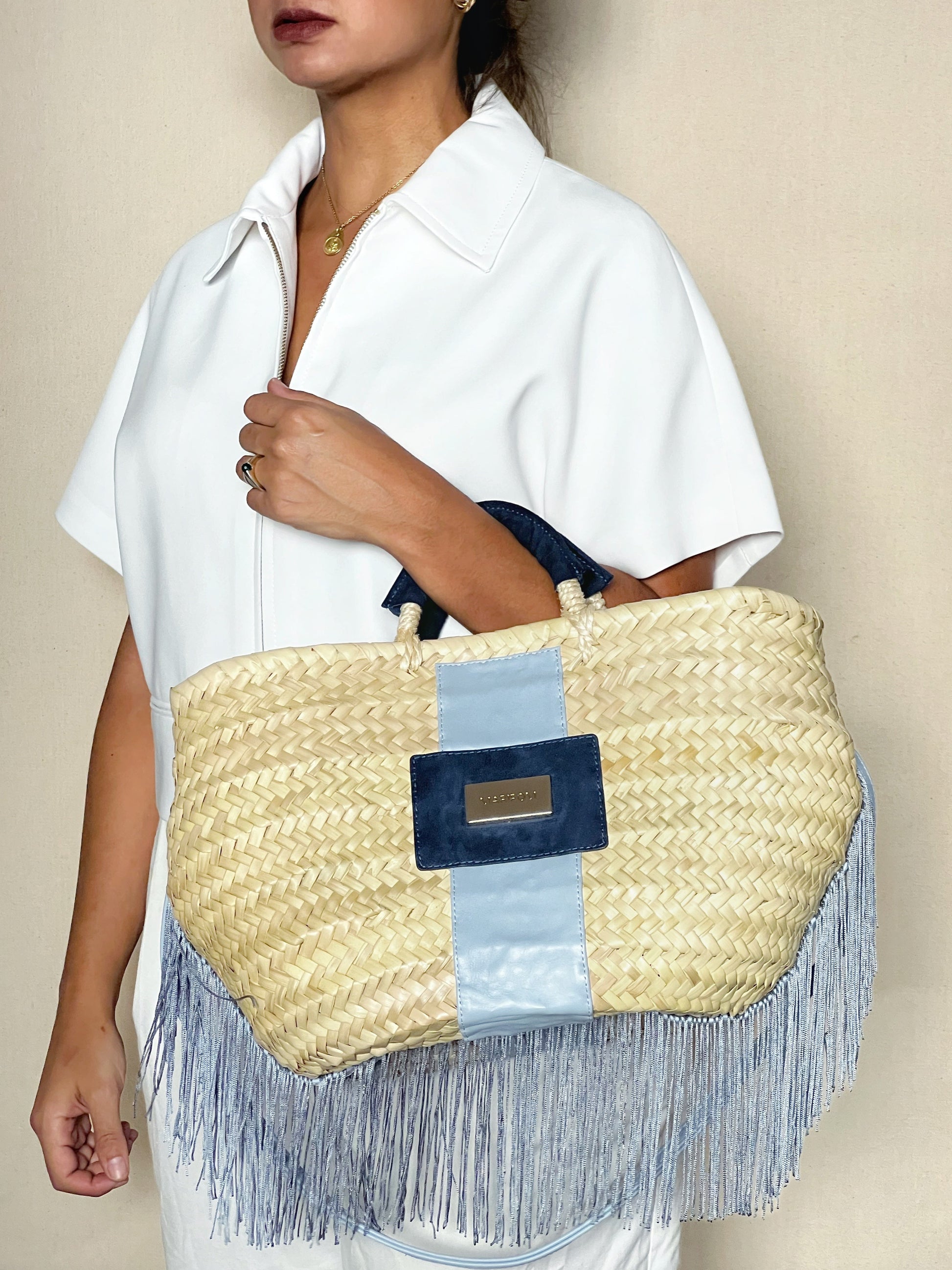 Bolso Bailoa grande Azul – Palma y piel