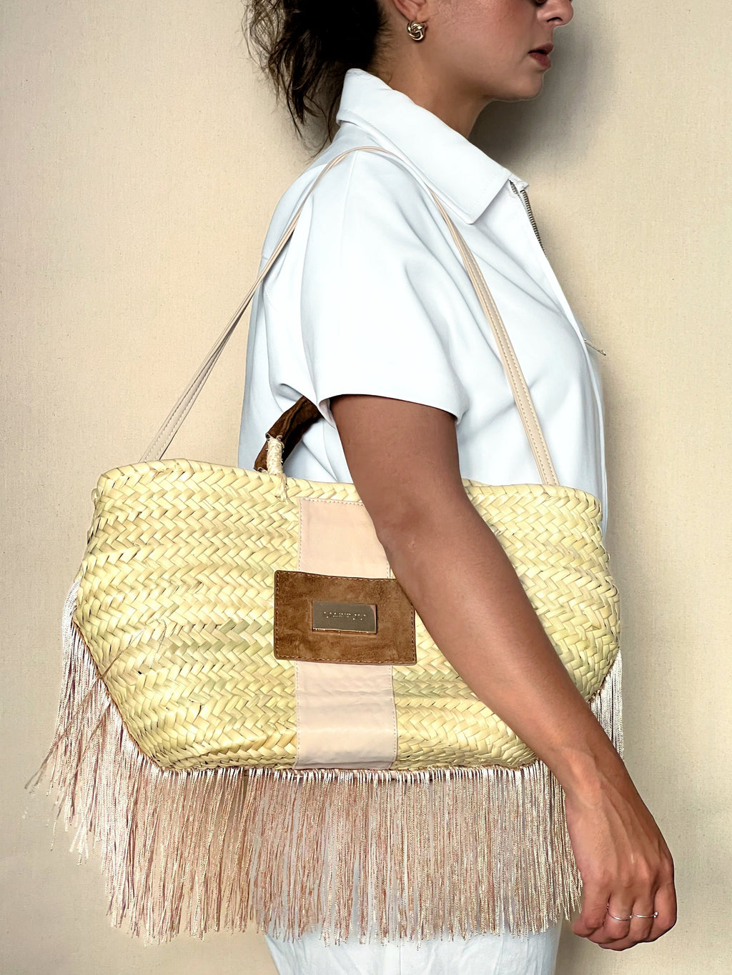 Bolso Bailoa grande Beige – Palma y piel