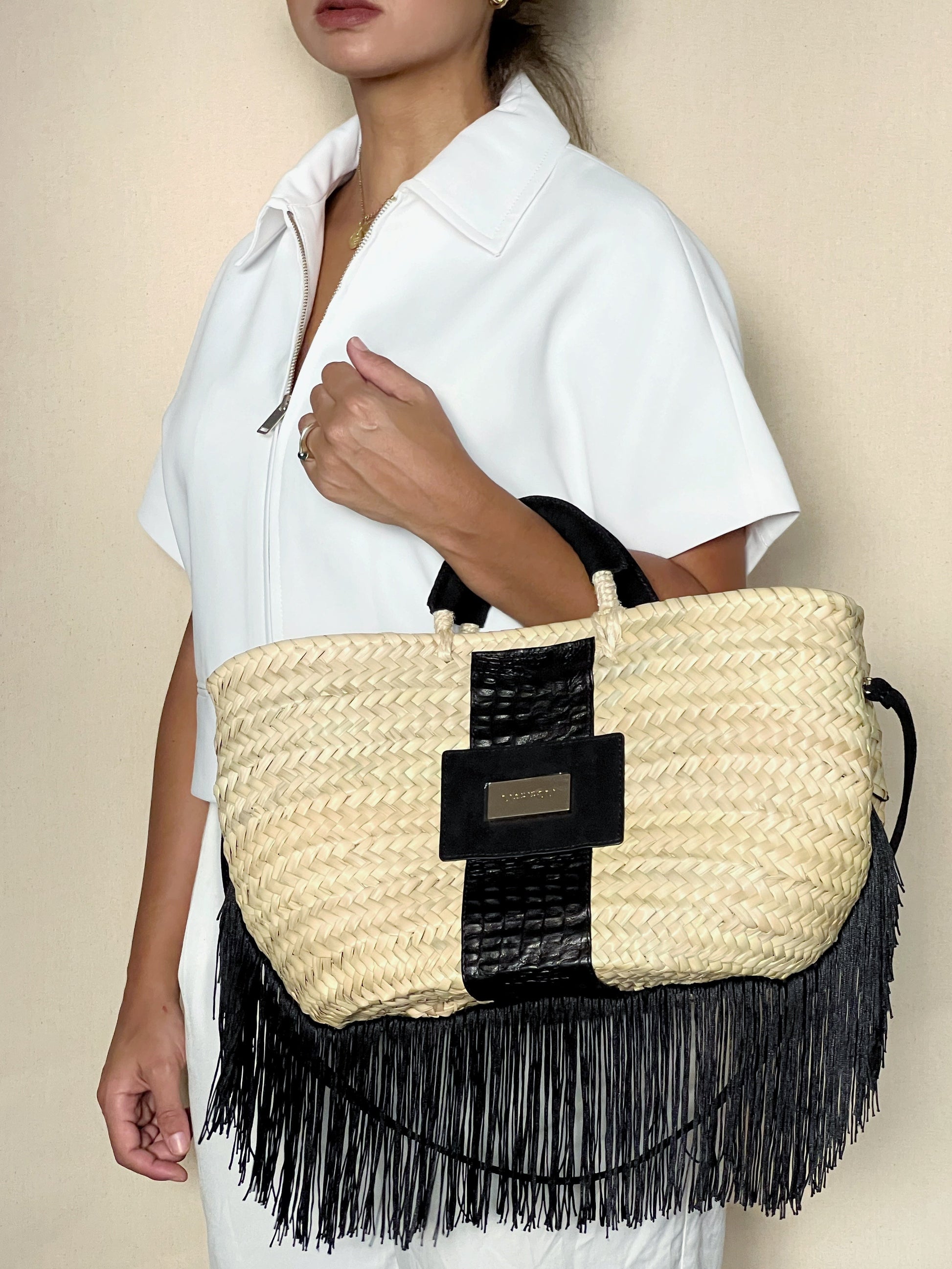Bolso Bailoa grande Negro – Palma y piel